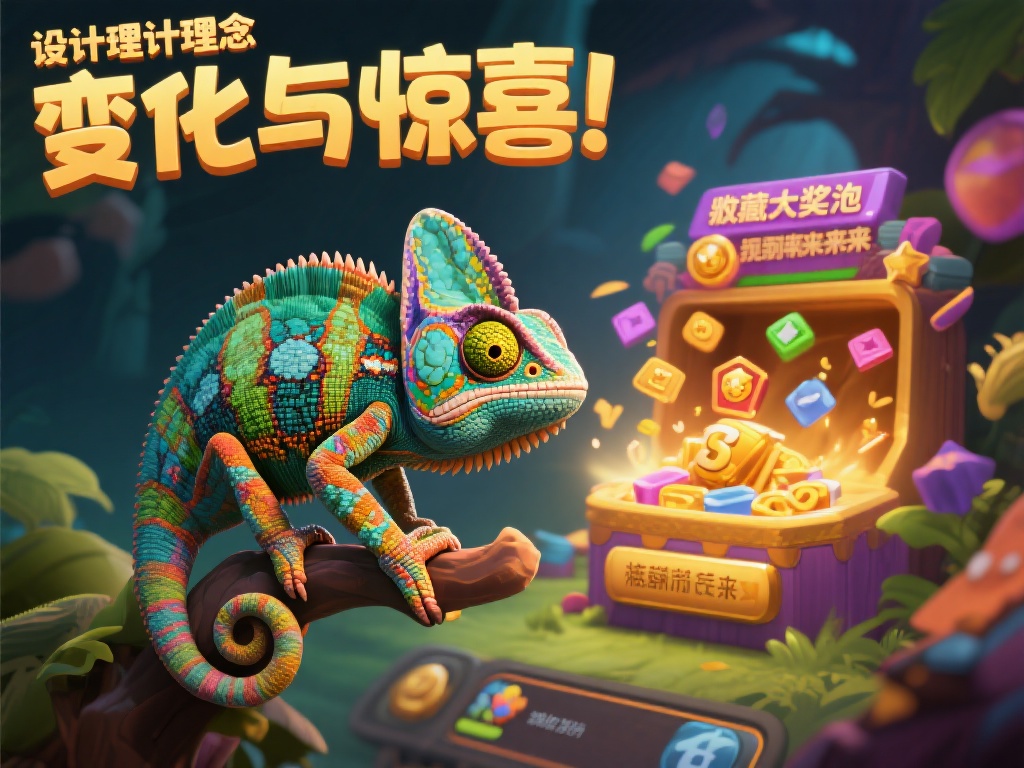这款游戏的设计理念在于“变化与惊喜”，就像变色龙会